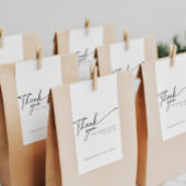 Elegante Minimalistische Zwart en Wit Bedankt Ronde Sticker