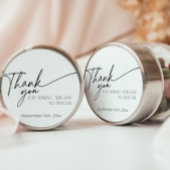 Elegante Minimalistische Zwart en Wit Bedankt Ronde Sticker