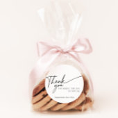 Elegante Minimalistische Zwart en Wit Bedankt  Ronde Sticker