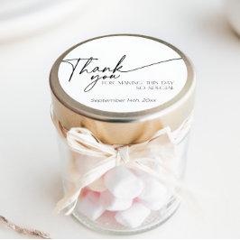 Elegante Minimalistische Zwart en Wit Bedankt Ronde Sticker