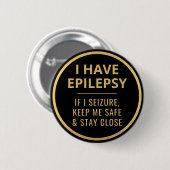 Elegante minimalistische zwart gouden tekst epilep ronde button 5,7 cm (Voorkant /achterkant)