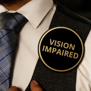 Elegante minimalistische zwart gouden tekst visie ronde button 5,7 cm