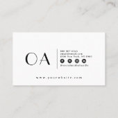 Elegante minimalistische zwart-wit boho chique mod visitekaartje (Achterkant)