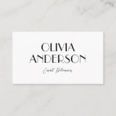 Elegante minimalistische zwart-wit boho chique mod visitekaartje (Voorkant)