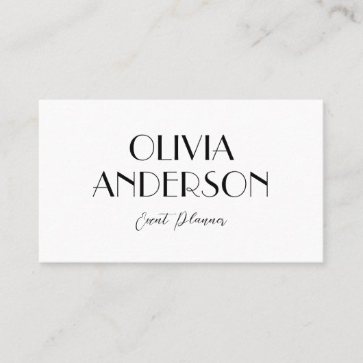 Elegante minimalistische zwart-wit boho chique mod visitekaartje (Voorkant)