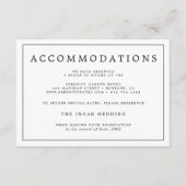 Elegante minimalistische zwart-wit bruiloft detail informatiekaartje (Voorkant)