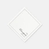 Elegante minimalistische zwart-wit fine art bruilo servet (Hoek)