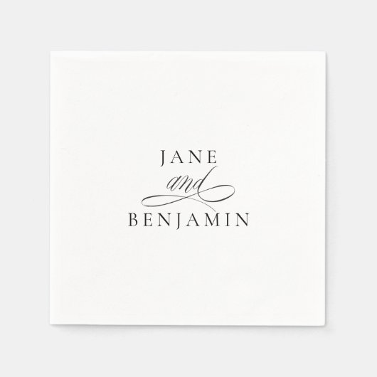 Elegante minimalistische zwart-wit fine art bruilo servet (Voorkant)