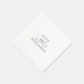 Elegante minimalistische zwart-wit fine art bruilo servet (Hoek)