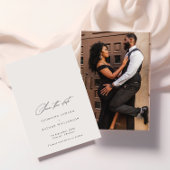 Elegante minimalistische zwart-wit foto bruiloft save the date
