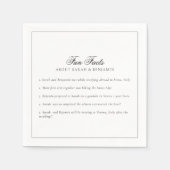 Elegante minimalistische zwart-wit leuke weetjes b servet (Voorkant)