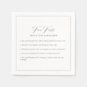 Elegante minimalistische zwart-wit leuke weetjes b servet (Voorkant)