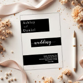 Elegante minimalistische zwart-wit moderne bruilof acryl uitnodigingen