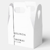 Elegante minimalistische zwart-wit moderne bruilof bedankdoosjes (Geopend)