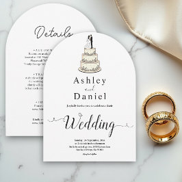 Elegante minimalistische zwart-wit moderne bruilof kaart