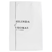 Elegante minimalistische zwart-wit moderne bruilof medium cadeauzakje (Voorkant)