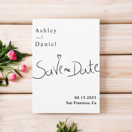 Elegante minimalistische zwart-wit moderne bruilof save the date