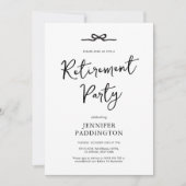 Elegante minimalistische zwart-wit pensioen partij kaart (Voorkant)