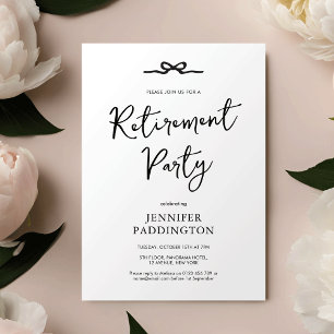 Elegante minimalistische zwart-wit pensioen partij kaart