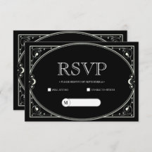 Elegante minimalistische zwart-wit RSVP kaart