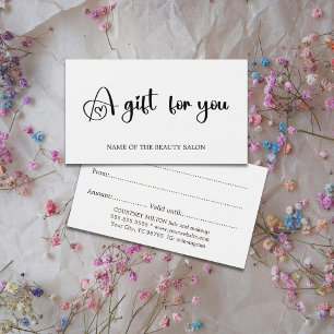 Elegante minimalistische zwart wit schoonheidssalo visitekaartje