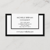 Elegante minimalistische zwart-wit visitekaartje (Achterkant)