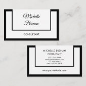 Elegante minimalistische zwart-wit visitekaartje (Voorkant / Achterkant)