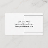 Elegante minimalistische zwart-wit visitekaartje (Achterkant)