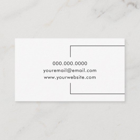 Elegante minimalistische zwart-wit visitekaartje (Achterkant)