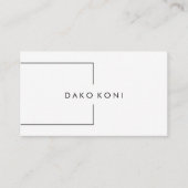 Elegante minimalistische zwart-wit visitekaartje (Voorkant)