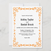 Elegante minimalistische zwart-witte bloemenbruilo kaart (Voorkant)