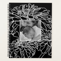 Elegante minimalistische zwart-witte bloemtekening