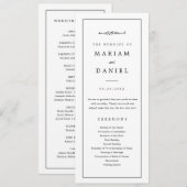 Elegante Minimalistische Zwart-Witte Islamitische  Programmakaart (Voorkant / Achterkant)