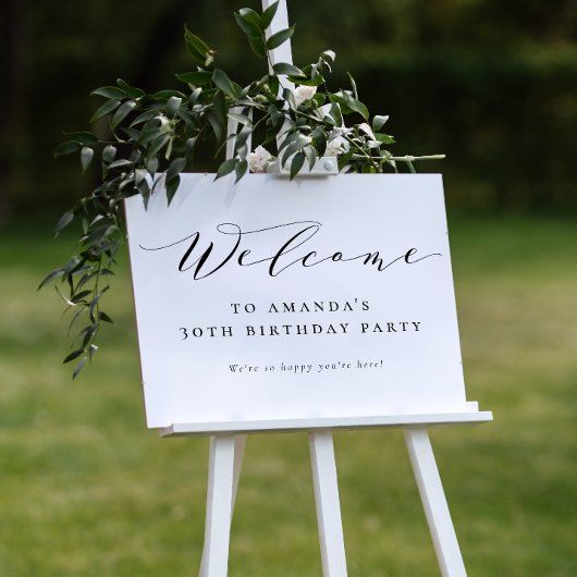 Elegante minimalistische zwart-witte kalligrafie W Poster