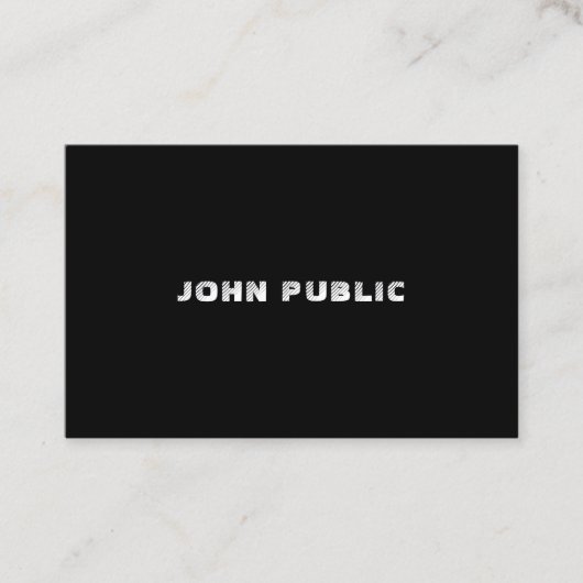 Elegante minimalistische zwart witte Sjabloon B&W  Visitekaartje (Voorkant)