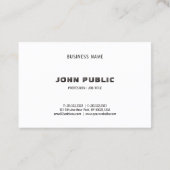 Elegante minimalistische zwart witte Sjabloon B&W  Visitekaartje (Achterkant)