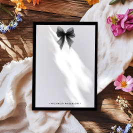 Elegante minimalistische zwart-witte Waterverf boo Notitiekaartje