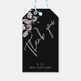 Elegante minimalistische zwarte, aquarel Dank je w Cadeaulabel