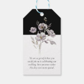 Elegante minimalistische zwarte, aquarel Dank je w Cadeaulabel (Achterkant)