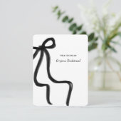 Elegante minimalistische zwarte boog bruidsmeisje  kaart (Staand voorkant)