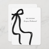 Elegante minimalistische zwarte boog bruidsmeisje  kaart (Voorkant / Achterkant)