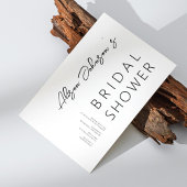 Elegante minimalistische zwarte bruids douche uitn kaart