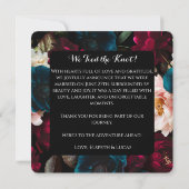 Elegante Minimalistische Zwarte en Bloemige Bruilo Save The Date (Achterkant)