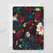 Elegante Minimalistische Zwarte en Bloemige Bruilo Save The Date (Achterkant)