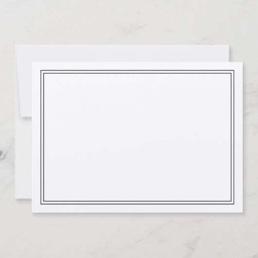 Elegante minimalistische zwarte en Ecru twee grens Notitiekaartje (Achterkant)