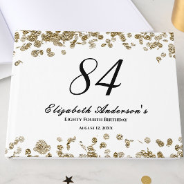 Elegante Minimalistische Zwarte en Gouden 84e Verj Gastenboek