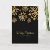 Elegante minimalistische zwarte en gouden kerst kaart (Voorkant)