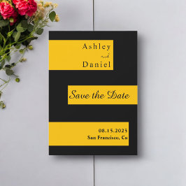 Elegante Minimalistische Zwarte En Gouden Moderne  Save The Date