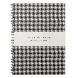 Elegante Minimalistische Zwarte en Ivoorkleurige H Notitieboek