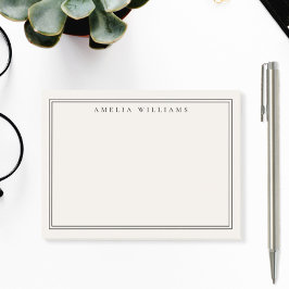 Elegante Minimalistische Zwarte en Ivoren Dubbele  Post-it® Notes